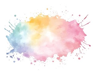 Obraz premium Vibrant Watercolor Splash Frame in Pastel Tones for Whimsical Design
