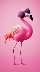 Fototapeta premium Stylish Pink Flamingo
