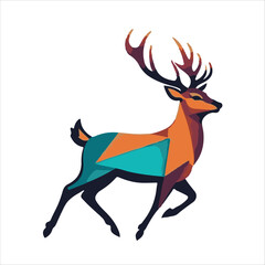 Colorful Deer vector design, Deer Illustration vector design, Deer logo, icon Design