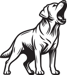 Bull dog vector in black and white