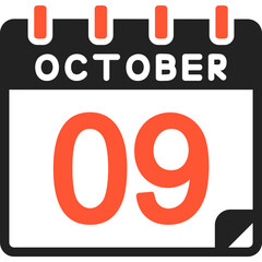 9 October Vector Icon Design