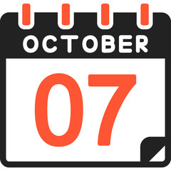 7 October Vector Icon Design