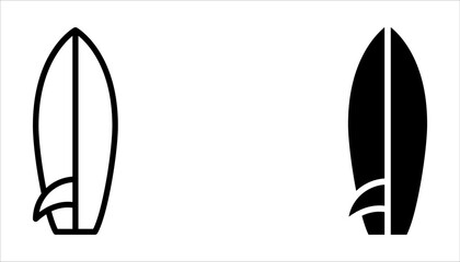 Surfboards icon set. Surfing sign on white background