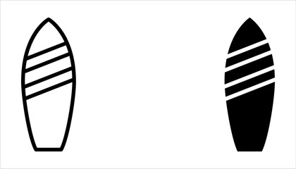 Surfboards icon set. Surfing sign on white background