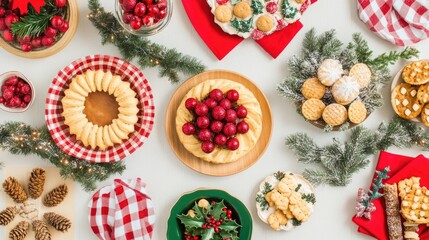 Fototapeta premium Handcrafted Casual Holiday Tablescape with Treats