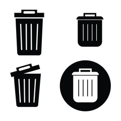 delete, trash bin, garbage icon symbol vector template collection