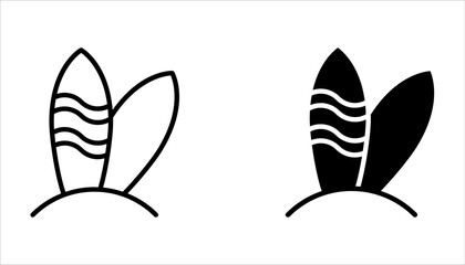 Surfboards icon set. Surfing sign on white background