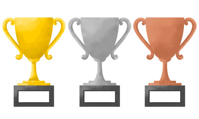 Gold, Silver, Bronze Trophy Set - 1st, 2nd, 3rd Place Awards