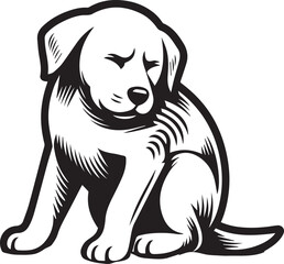 Bull dog vector in black and white