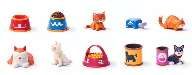 Stylish and Functional Colorful Food and Water Bowls for Pets and Cats