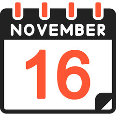 16 November Vector Icon Design