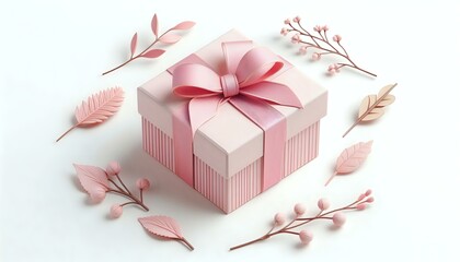 Elegant Pink Gift Box with Ribbon Bow