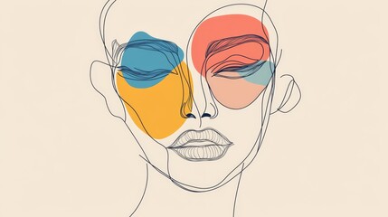 Abstract Line Art Portrait