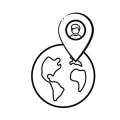 location icon. Location and world pins. outline design style. Travel, navigation, destination, delivery, target pictograms. Road map sign. vector template design
