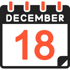 18 December Vector Icon Design