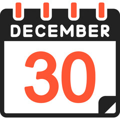 30 December Vector Icon Design