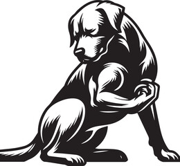 Bull dog vector in black and white