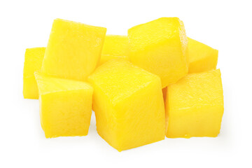 Mango slice isolated on white background. Clipping path