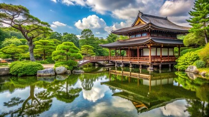 Heian Garden in Kyoto offers a serene ambiance, showcasing lush nature alongside traditional architecture, embodying the beauty of Japan's cultural history in a tranquil setting.