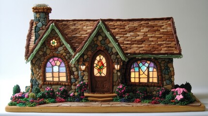 Obraz premium Enchanting Gingerbread House with Colorful Details