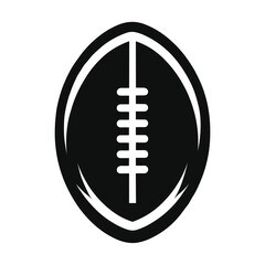Rugby Ball Icon with Glyph Style in Trendy Flat Isolated on White Background