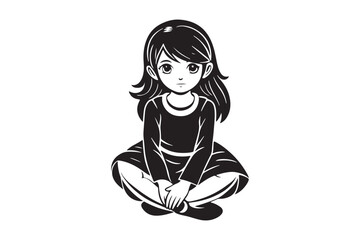 Black Kid silhouette vector bundle illustration, Kid Silhouette