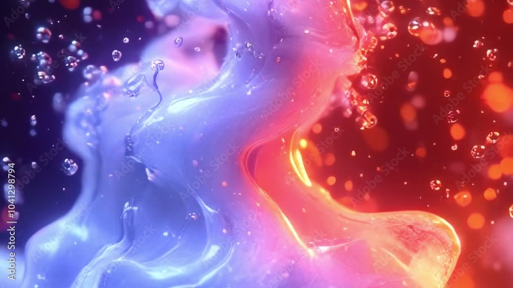 Leinwandbilder gradient wavy animation of flowing thick liquid with smooth transitions of pink, purple and orange c