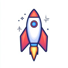 Cartoon Rocket Launch