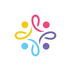 Obraz premium Community People, Social Community, Human Family, Community Teamwork Logo Design Inspiration
