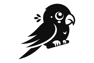 Parrot cute silhouette vector illustration