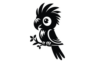 Parrot cute silhouette vector illustration