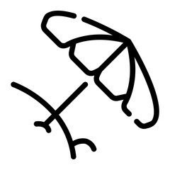 beach umbrella Line Icon