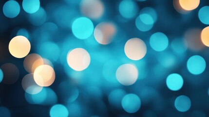 Obraz premium Beautiful abstract blue and golden bokeh background, perfect for festive, decorative, or artistic projects.