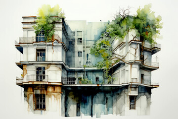 minimalist concrete apartment building with modern influences