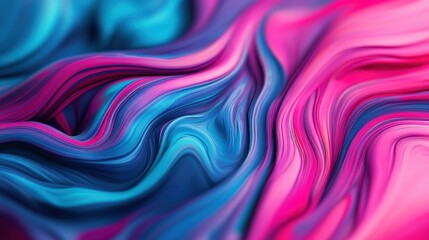 Obraz premium A vibrant abstract pattern featuring flowing colors of blue and pink, creating a mesmerizing visual experience.