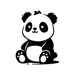 Fototapeta premium Panda cute logo icon design illustration