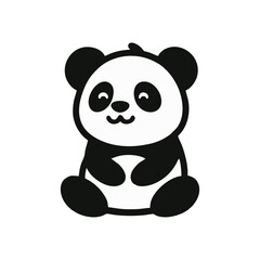 Panda cute logo icon design illustration
