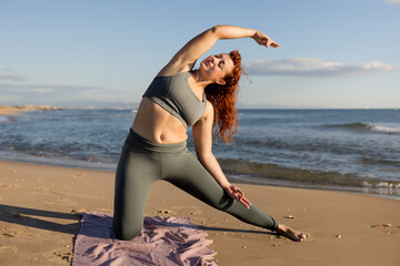 Woman enjoying the benefits of Yoga while practicing Prana Mudra in nature