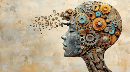 Gears of the Mind A Cross Section of Colorful Thought Processes Representing the Complex Mechanisms of the Human Brain and Emotions