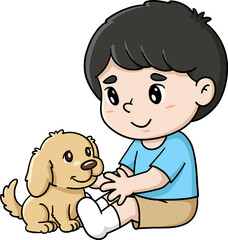 a child and a puppy cuddling 002