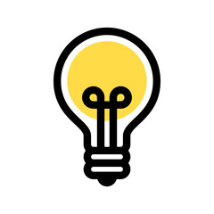 Light bulb icon, ideas and innovation concept