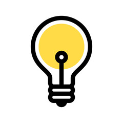 Light bulb icon, ideas and innovation concept