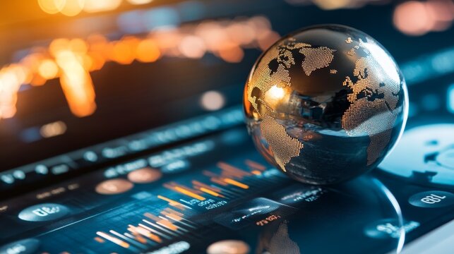 Comprehensive economic analysis showcasing global GDP data, emphasizing economics, data, copy space, and deep depth of field.