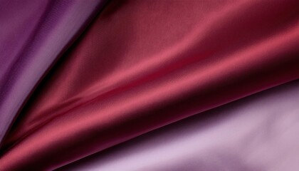 Luxurious Silken Textures in Rich Crimson and Soft Lavender Hues. Elegant Fabric Draping with Glossy Satin Sheen for Fashion Design Interior Decor Visual Branding with Ample Space for Text Integration