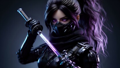 Mystical Warrior with a Katana
