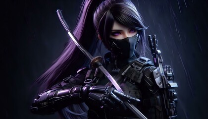 Obraz premium Mystical Warrior with a Katana 
