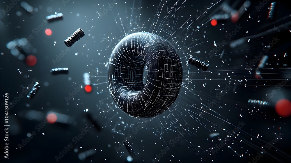 Leinwandbilder Captivating abstract visualization of magnetic field lines and patterns around a magnet showcasing the elegant and mesmerizing geometry of electromagnetic forces