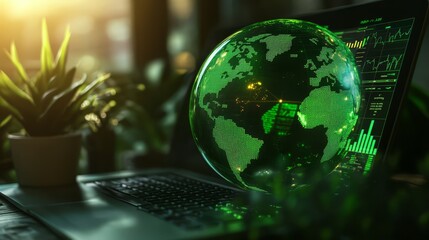 Green Digital World Concept