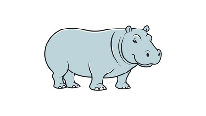 simple hippo vector illustration