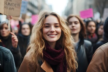 Fototapeta premium Women protesting for gender equality